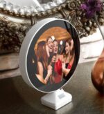 Customized Round Magic Mirror – LED Photo Frame & Hidden Clock - Image 2
