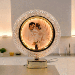 LED Round Photo Frame | Personalized Light-Up Frame