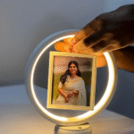 LED Round Photo Frame | Personalized Light-Up Frame - Image 2