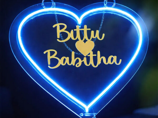 Personalized Couple Name & Photo Acrylic Wall Hanging Gift