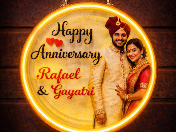 Happy Anniversary Acrylic Wall Hanging – Personalized Gift