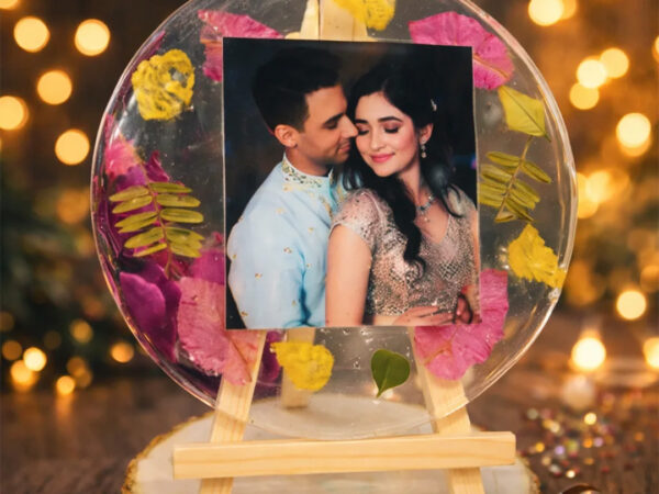 Personalized Resin Art Circle Table Top – Custom Resin Art Gift