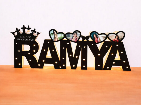 Custom Full Name with Heart Decorations  Personalized Name Art