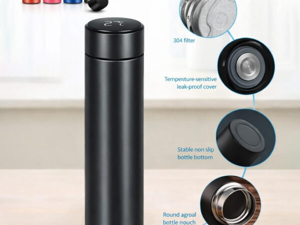 Smart Digital Temperature Display Water Bottle 500ml | LED Lid Bottle
